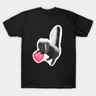 Cute Baby Skunk with a Pink Heart for Skunk Lovers T-Shirt